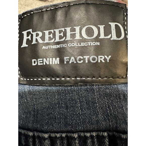 Freehold Denim Factory Men’s Skinny Jeans Distressed Blue Stretch 38x30 Ripped - Picture 8 of 9